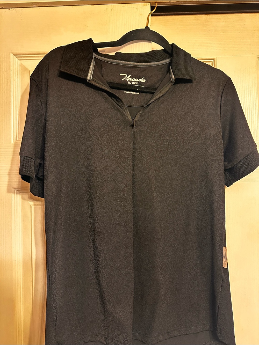Black Paisley Macade Golf Short-Sleeve Polo Shirt